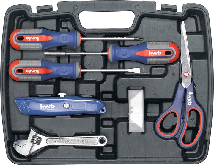 kwb Werkzeug-Koffer inkl. Werkzeug-Set, 40-teilig, gefüllt, robust und hochwertig, ideal für den Hau