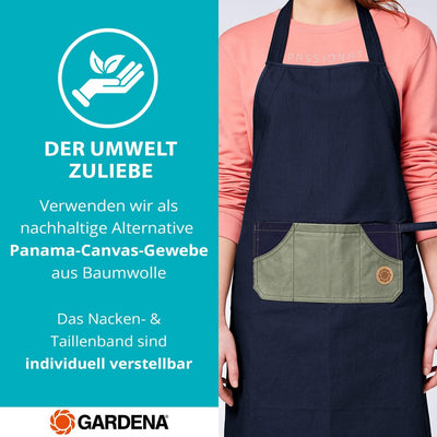 GARDENA Gartenschürze aus 100% Baumwolle I wasserabweisende Gärtnerschürze für Damen & Herren I vers