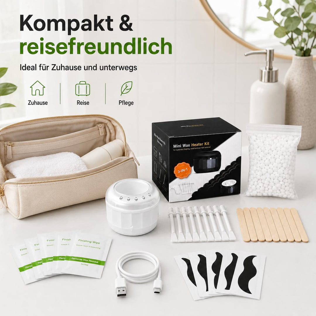 Nasenhaarentferner Wachs, Waxing Set mit Mini Wax Maschine und Nasenhaar Wachs Sticks, Wax Nasenwach