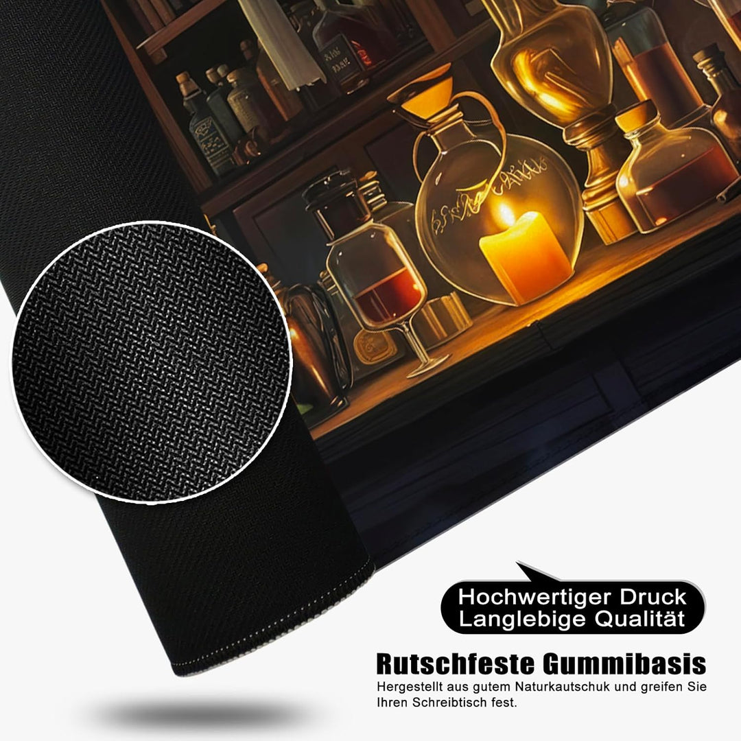 Schreibtischunterlage xl Mauspad Katze 80x30 cm Gross Gaming Mousepad PC Professionelle Gamer Mauspa