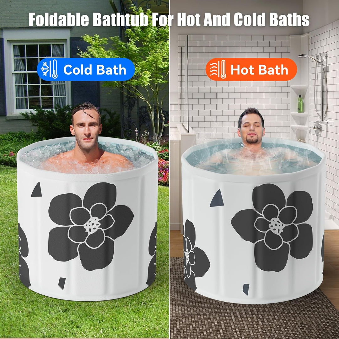 Black bathtub Tragbare klappbare Badewanne, Freistehende Badewannen für Erwachsene, Eis- und Heissba