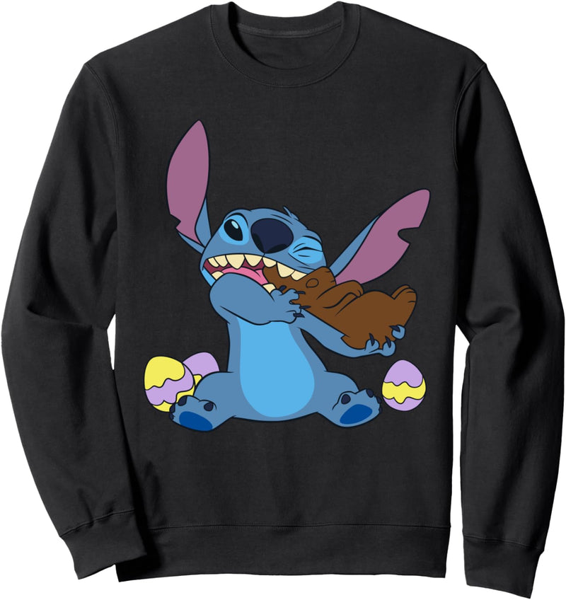 Disney Stitch Eats Chocolate Bunny Easter Sweatshirt