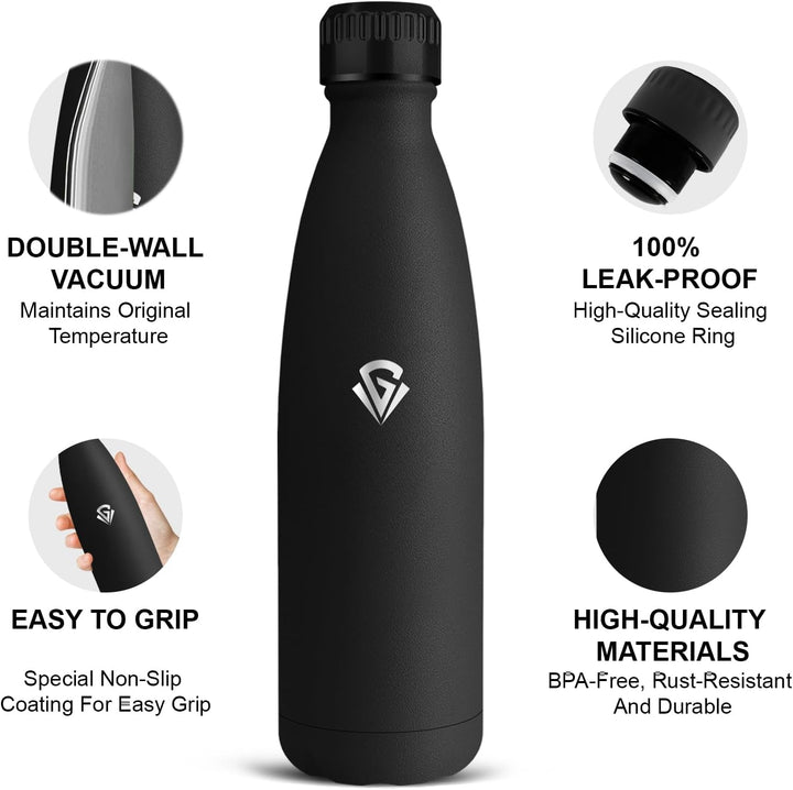 Thermosflasche, 750ml Trinkflasche Edelstahl, BPA-Frei, Trinkflasche Auslaufsicher, 24h Kalt & 12h W