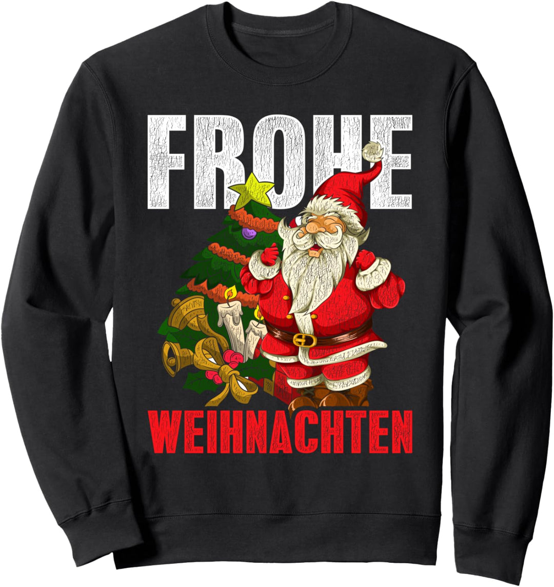 Frohe Weihnachten Weihnachtsbaum Advent Weihnachtsmann Sweatshirt