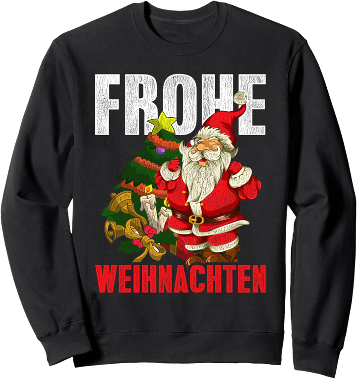 Frohe Weihnachten Weihnachtsbaum Advent Weihnachtsmann Sweatshirt