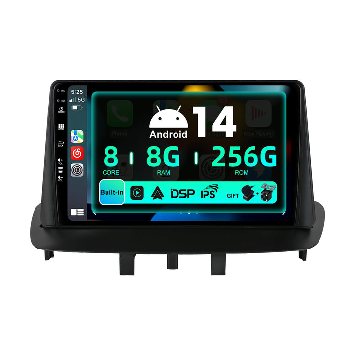 SXAUTO ¦8G+256G¦ Android 12 IPS Autoradio für Renault Megane 3 (2008-2014) - Eingebaut Carplay/Andro
