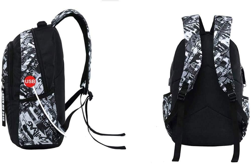 Asge Schulrucksack Jungen Mädchen Teenager Rucksack Gross Schulranzen Reflektierender Wasserdicht Ba