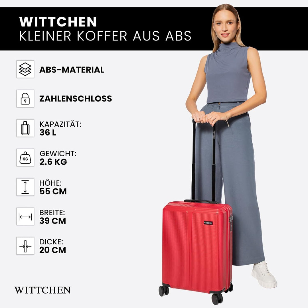 WITTCHEN Stripes Line | Kabinenkoffer 55 × 39 × 20 cm (M) | Hartschale ABS handgepäck Koffer 36 l, 4