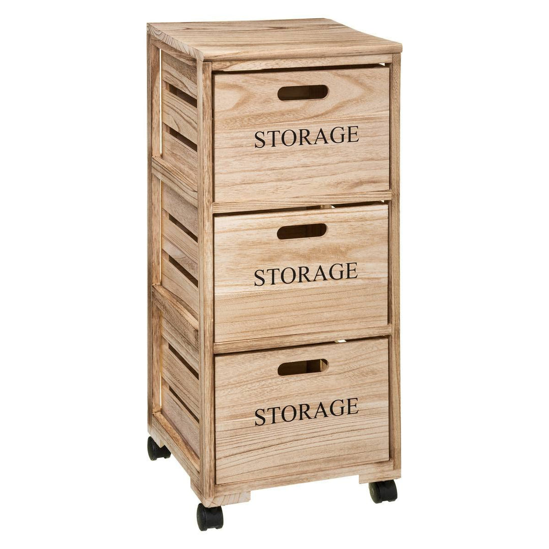 5five - turm 3 türen mit rollen enois cagette cm Beige, cm Beige