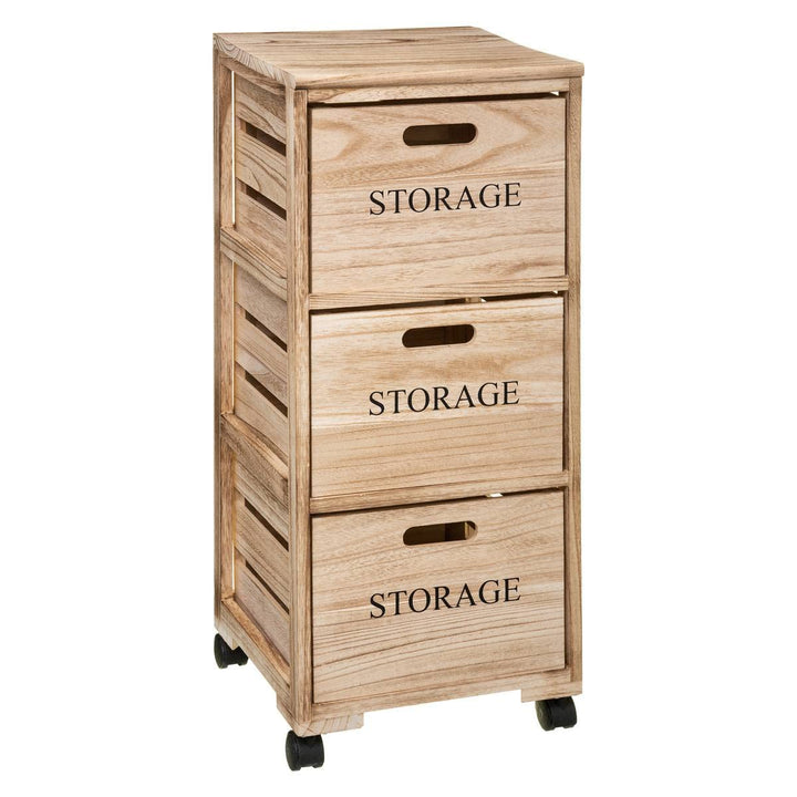 5five - turm 3 türen mit rollen enois cagette cm Beige, cm Beige