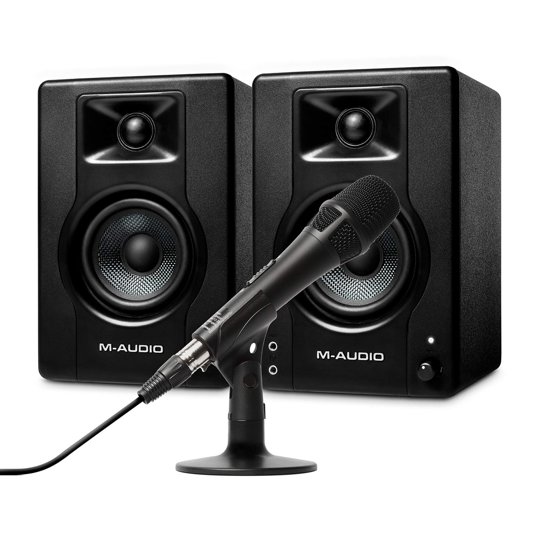 M-Audio Studiomonitore + Mikrofon Paket BX3 Aktive 120-Watt Desktop-Computerlautsprecher + Marantz P