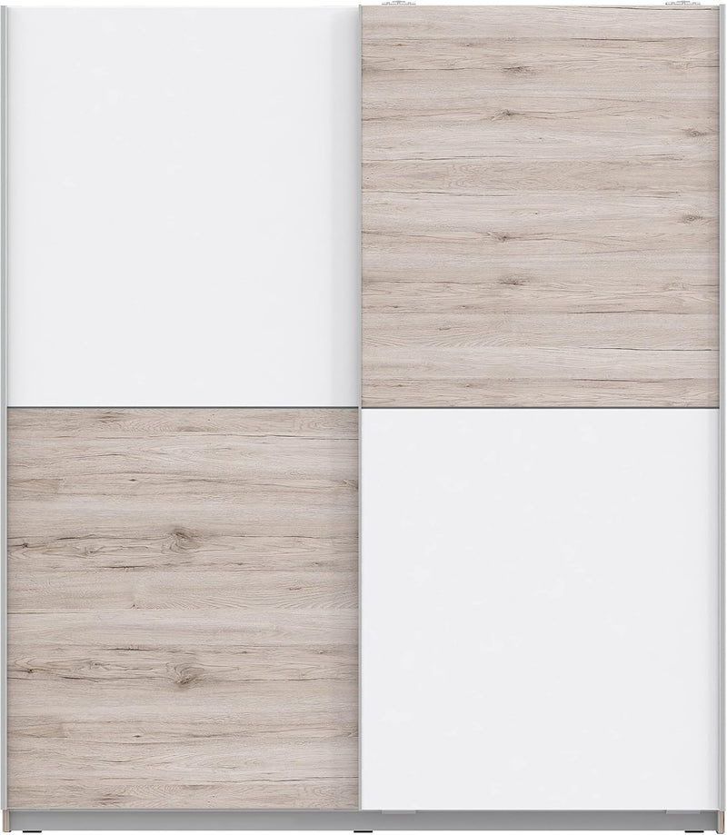 Forte Winner 1.7 M Kleiderschrank Sandeiche mit Weiss + Schubkastenblock Sandeiche Dekor + Weiss 170