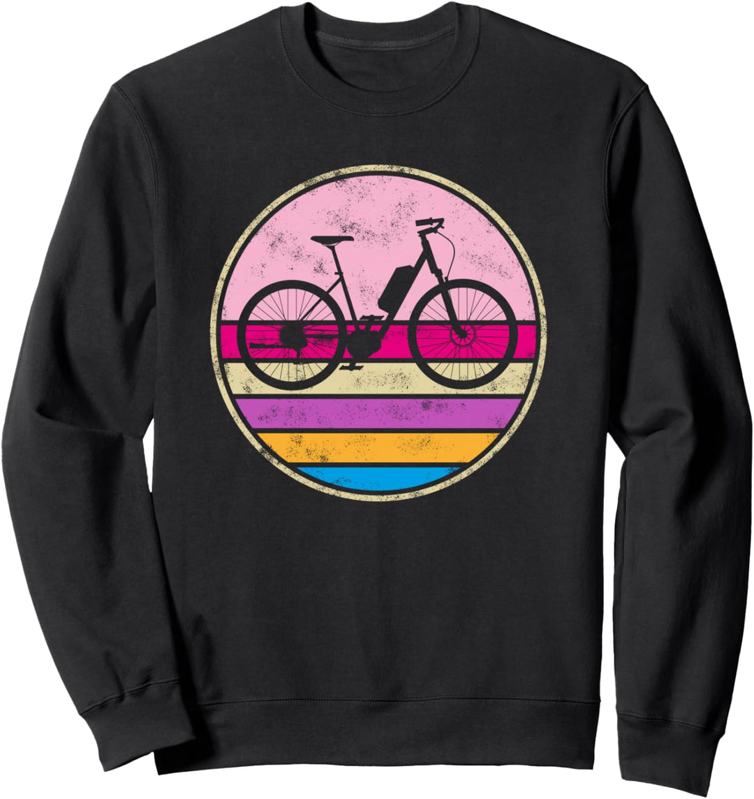Lustige Elektrofahrrad Retro Outfit E-Fahrrad Sprüche E-Bike Sweatshirt