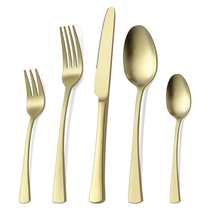 Bestdin Besteck Set 6 Personen, 30 teilig Edelstahl Besteckset Matt Champagner Gold Essbesteck Set m