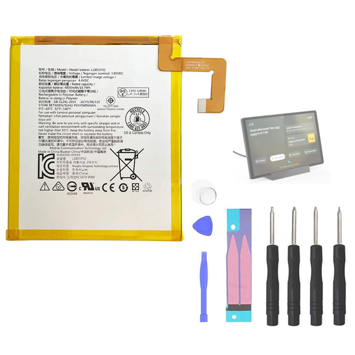 Aousavo L18D1P32 ersatz akku Kompatibel mit Lenovo Smart Tab M10 TB-X605F TB-X605FC mit Free Toolkit