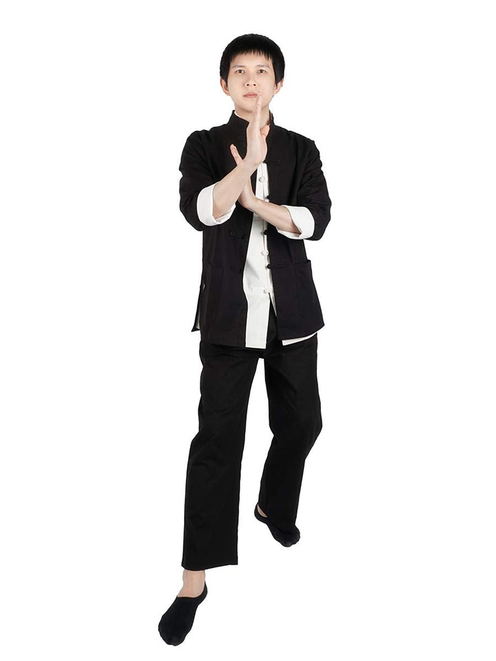 CoolChange Chinesischer Kung Fu/Tai Chi Kampfanzug | Schwarz | Baumwolle | Grösse: L L Schwarz, L Sc