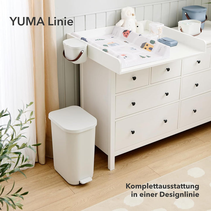 Rotho Babydesign YUMA geruchsdichter Windeleimer mit Pedal und 30 passenden Windelbeuteln, 40x28,5x5