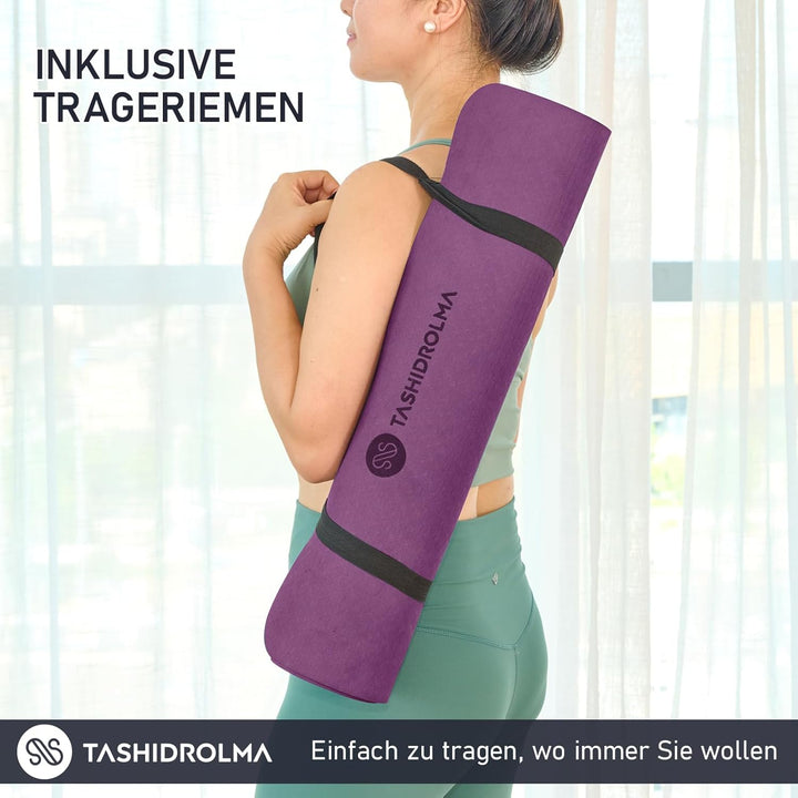 Yogamatte Rutschfest, Gymnastikmatte Mit Tragegurt, Sportmatte Für Fitnessstudio, Zuhause, Reisen, 1