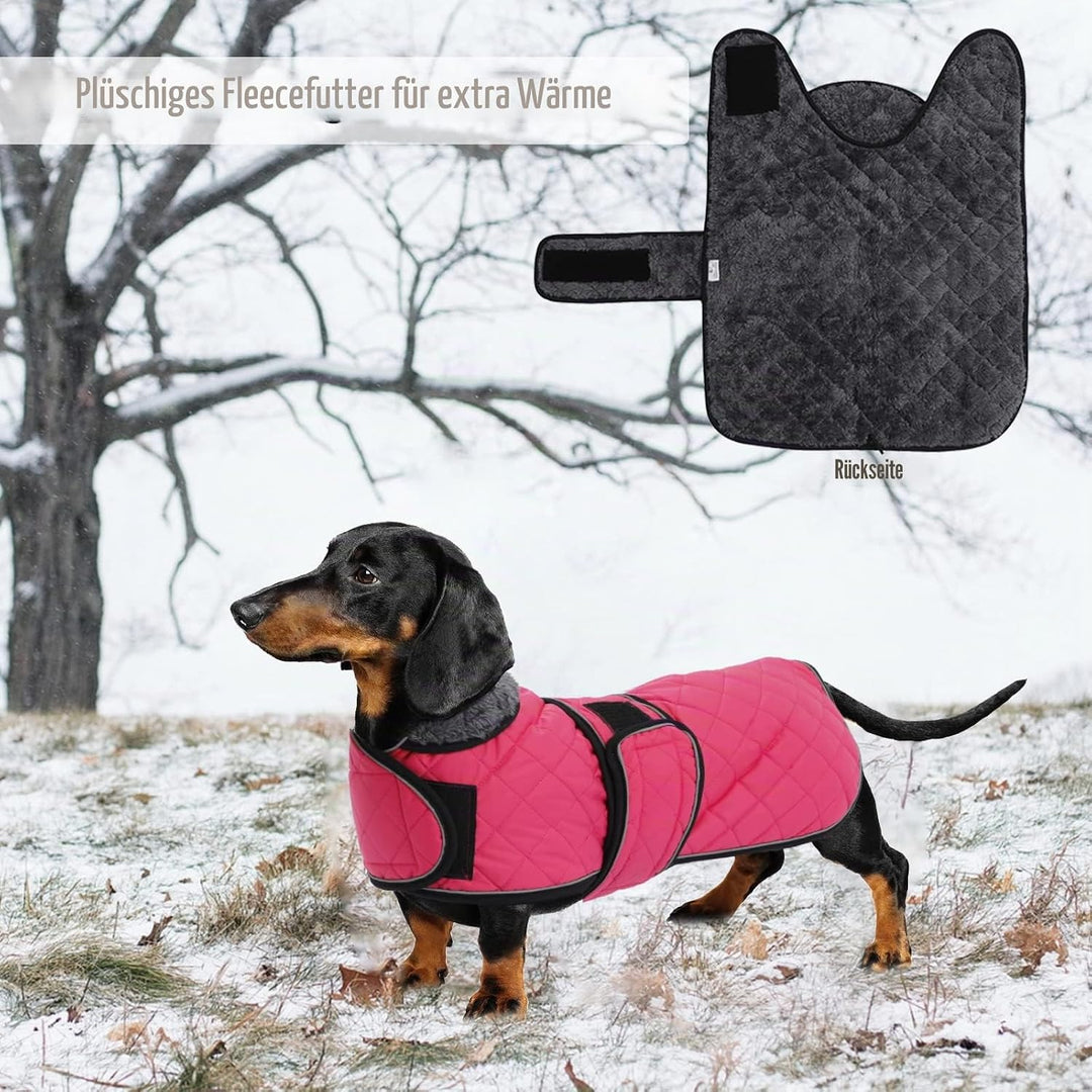 Geyecete - Warmer wintermantel für dackel Hunde,Hunde winterjacken mit plüschfutter,Outdoor jacken m