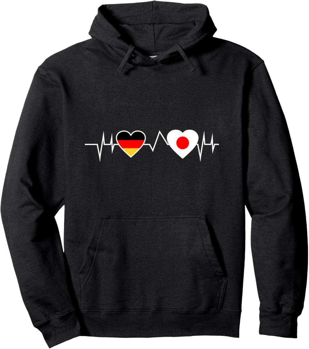 Japaner Deutscher Deutschland Japan Herzschlag Pullover Hoodie