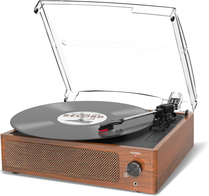 Trynnay Plattenspieler mit Lautsprecher Schallplattenspieler Wireless LP Phonograph mit Eingebauten