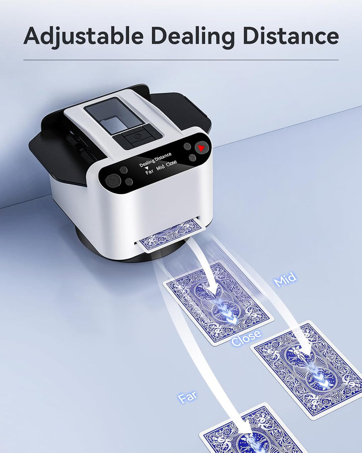 Automatischer Kartenmischer und Dealer 2-in-1, 2 Deck 360° Rotierende Dealing-Maschine für 12 Spiele