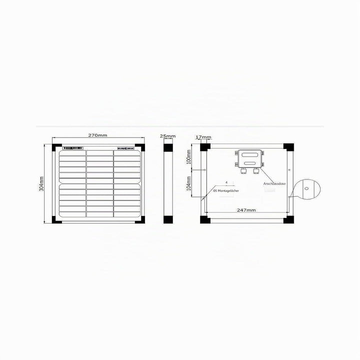 Enjoysolar Mono 10W 12V Monokristallines Solarpanel Solarmodul Photovoltaikmodul ideal für Wohnmobil