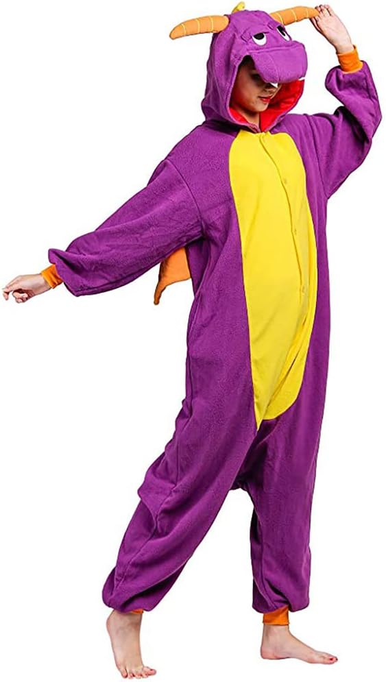 Tierkostüme Tier-Einteiler für Erwachsene, Halloween, Cosplay, Kostüm, mit Kapuze, Loungewear, Drach