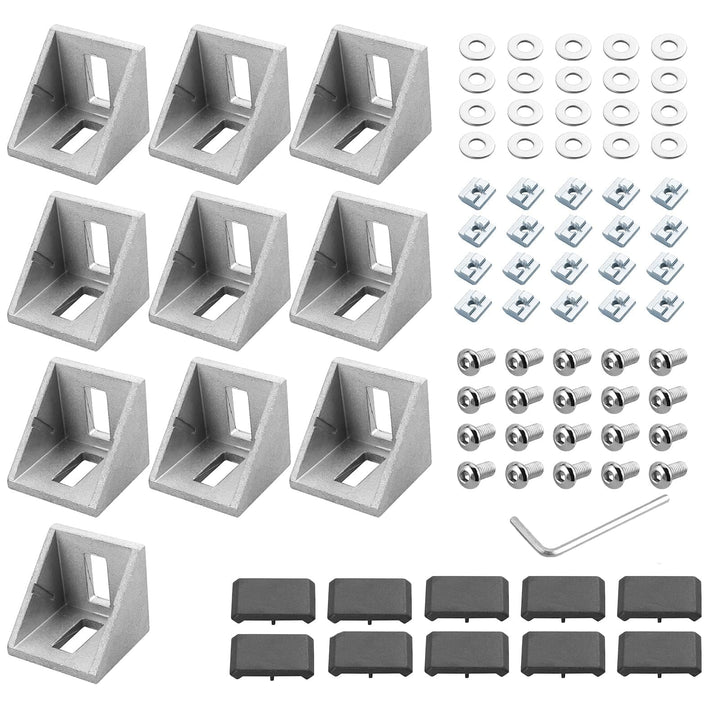 10x EYPINS Befestigungsmaterial Winkel, Aluprofil 40x40 Nut 8 Eckwinkel 90 Grad Winkel Raster Aluwin
