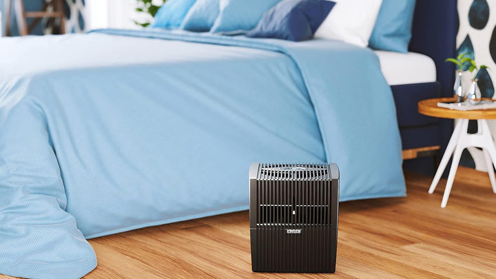 VENTA LW25 Comfort Plus Luftbefeuchter, für Räume bis 45 qm, 8 W, brillant schwarz Brillant Schwarz