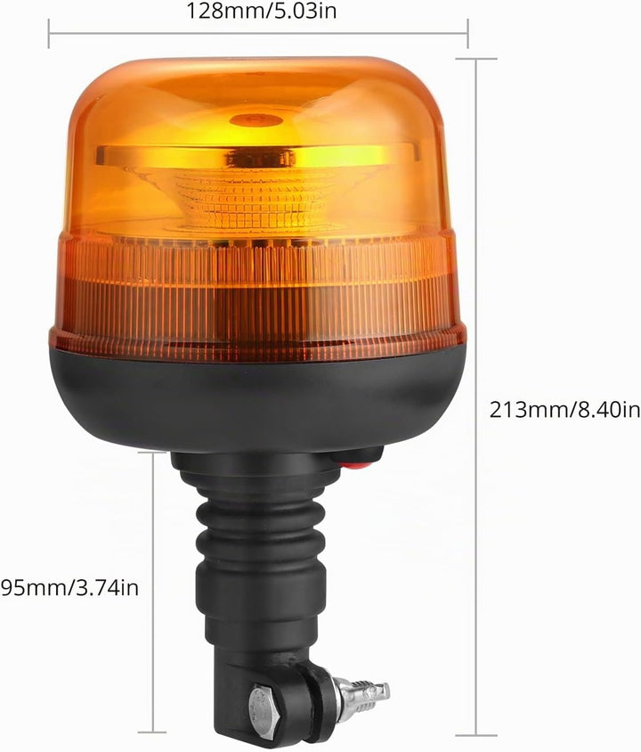 Justech 30 LEDs Warnleuchten Rundumleuchte Gelbes LED-Leuchtfeuer 12/24V E-Prüfzeichen Blitzlicht IP