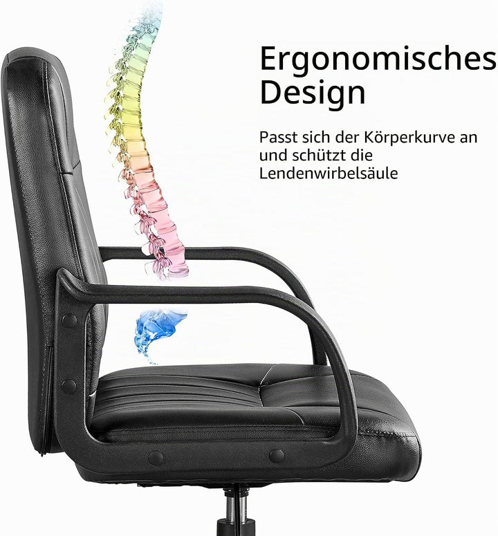 Yaheetech Bürostuhl ergonomischer Computerstuhl, Schreibtischstuhl mit Armlehne, höhenverstellbar un