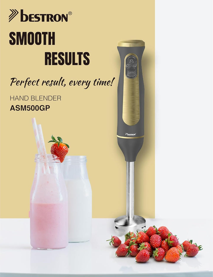 Bestron Stabmixer, Pürierstab mit 2 Geschwindigkeitsstufen &amp; ergonomischer Handgriff, inkl. Turbofun
