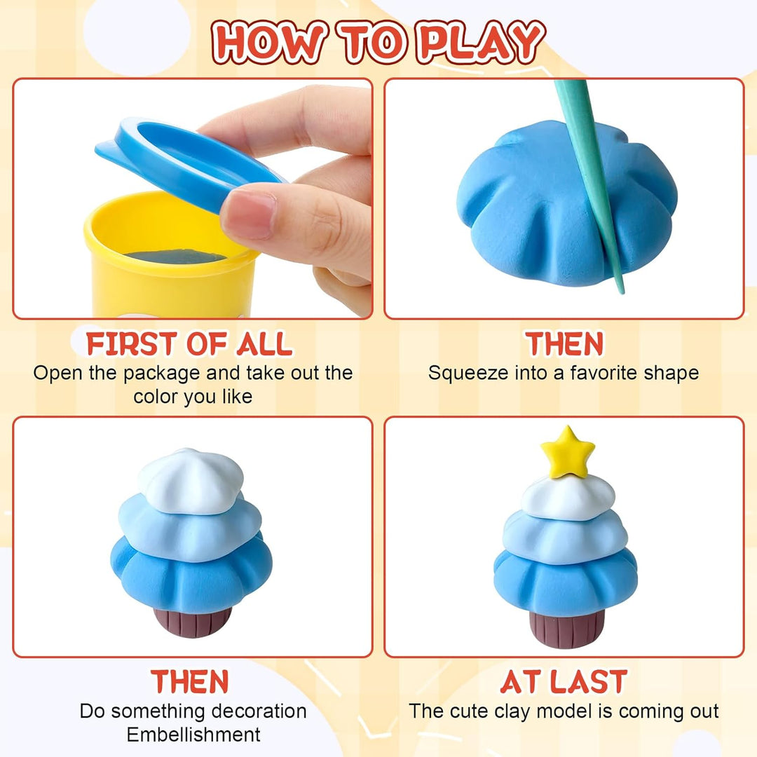 24er Pack Knete Set für Kinder, Kinderknete, Knetmasse für Fantasievolles und Kreatives Spielen, Kne