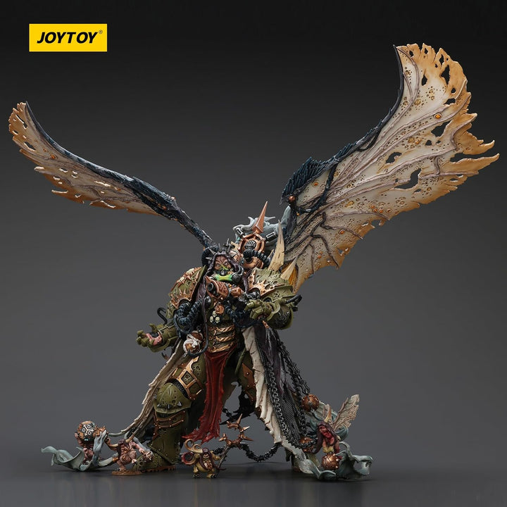 JOYTOY Warhammer 40k Mortarion，Daemon Primarch of Nurgle with Ancient Weapons‘The Lantern' and ‘Sile