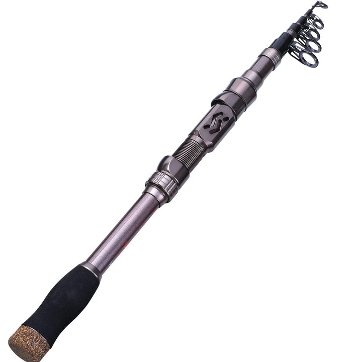 Sougayilang Telescopic Fishing Rod - 24 Ton Carbon Fiber,CNC Machined Reel Seat, Comfortable Eva Han