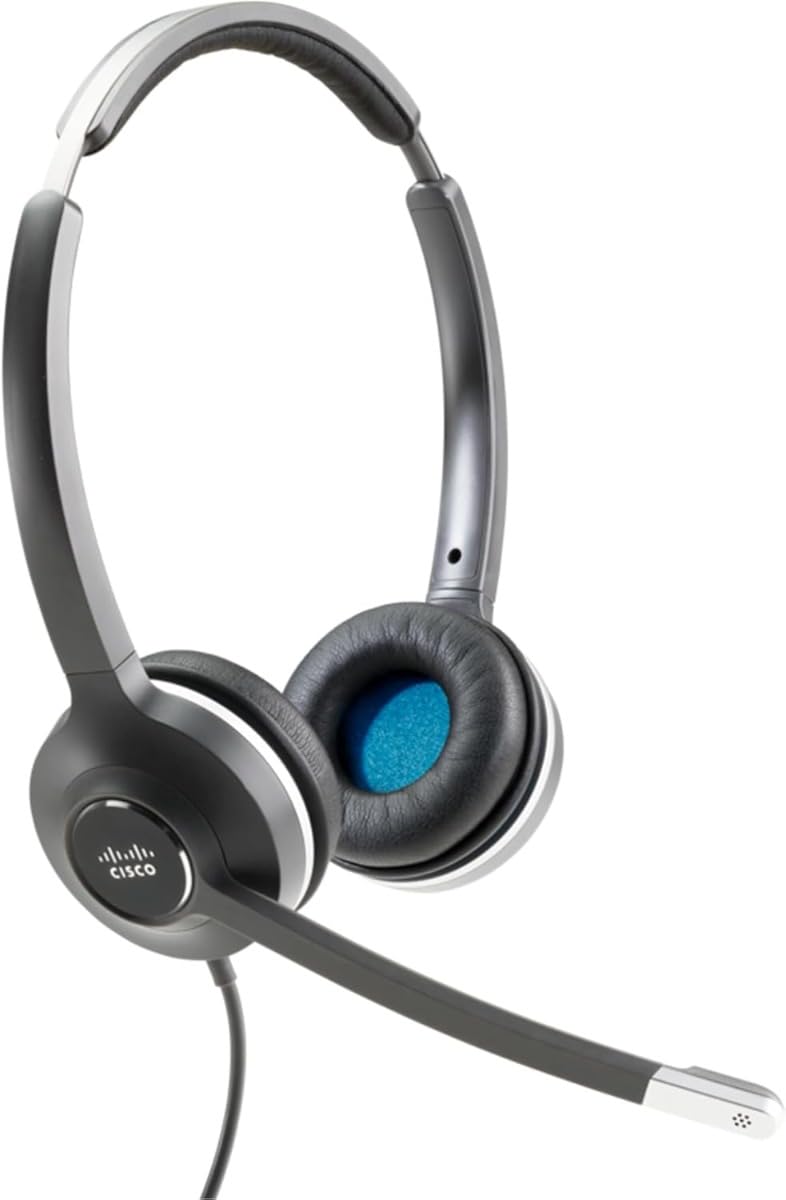 Cisco Systems Headset 532, kabelgebundenes Dual-On-Ear-Schnellverschluss-Headset mit USB-A-Adapter,