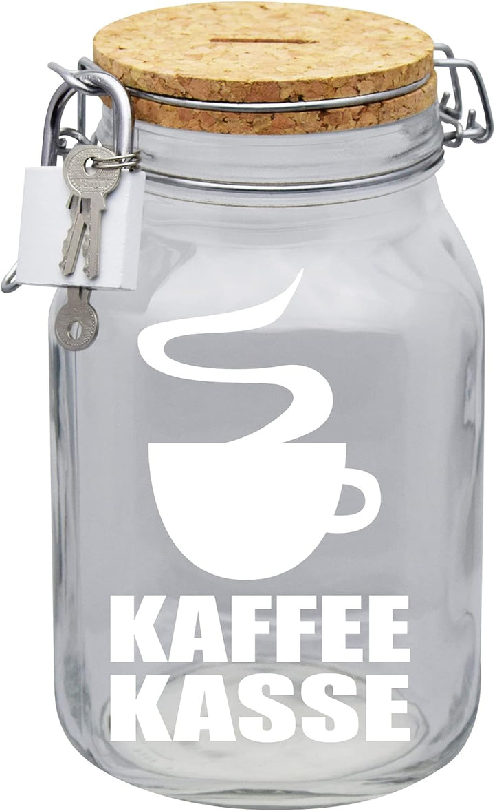 Spardose Kaffeekasse Geld Geschenk Idee Transparent XL