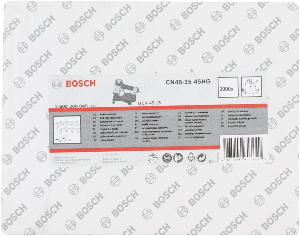 Bosch Professional Dachpappennagel CN 45-15 HG 45 mm, feuerverzinkt, 2608200049, 45 mm