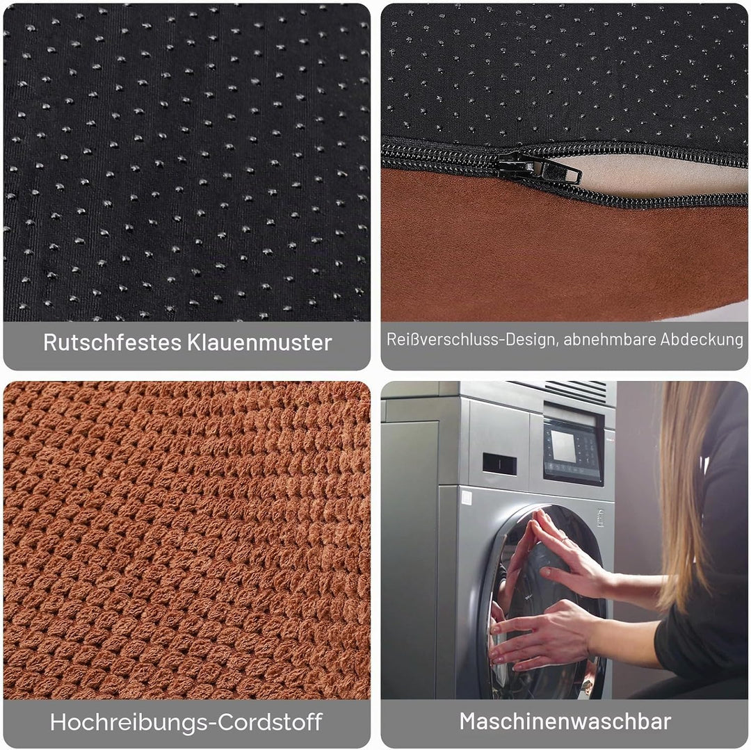 Lannvan Hundetreppe für Kleine Hunde, 3 Stufen Haustiertreppe Katzentreppe, Hunderampe aus Schwamm f
