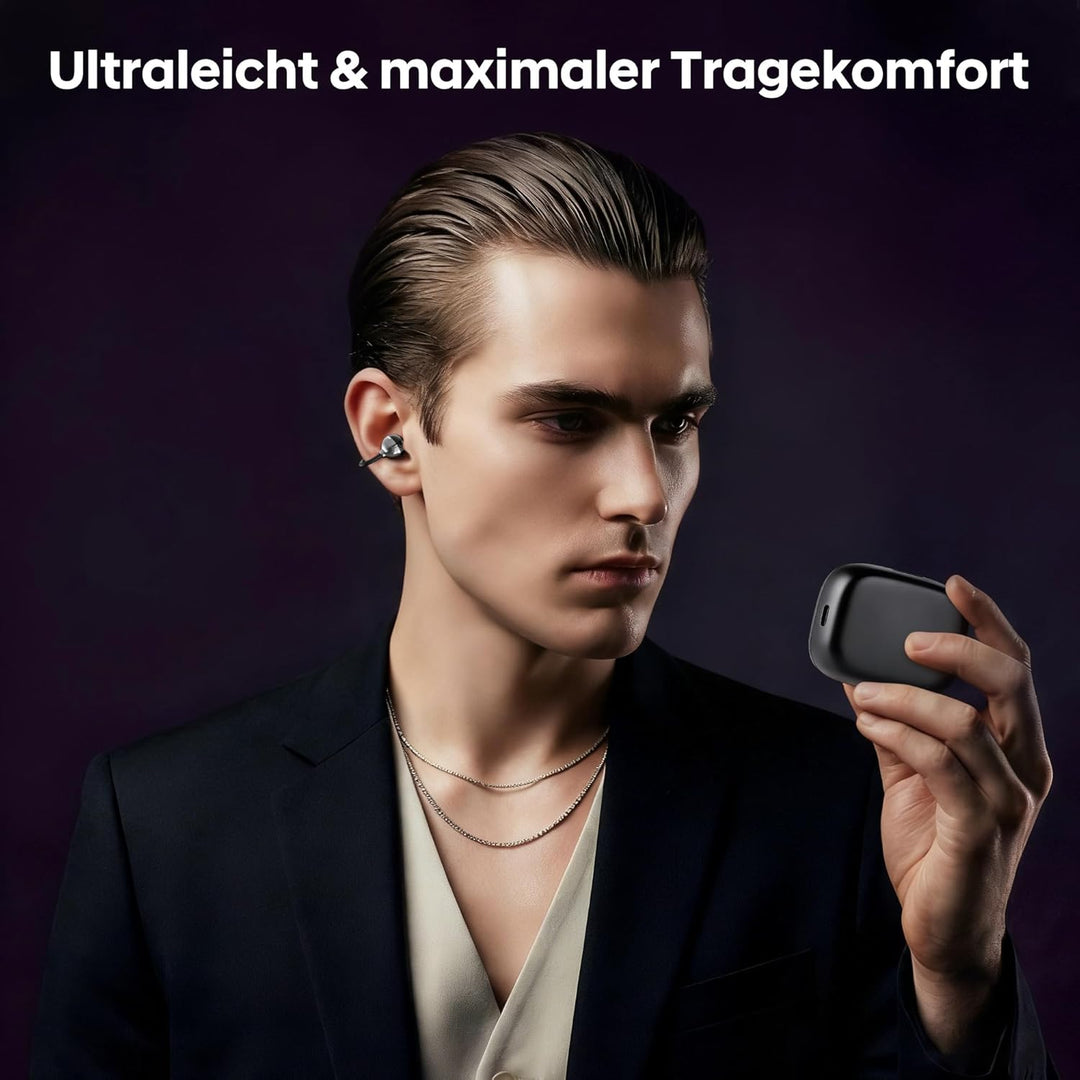 LESUN Schickes Open Ear Kopfhörer 6.0 &amp; Mini-Kopfhörer 2-in-1 Set mit 36 Std Akkulaufzeit, Bassstark