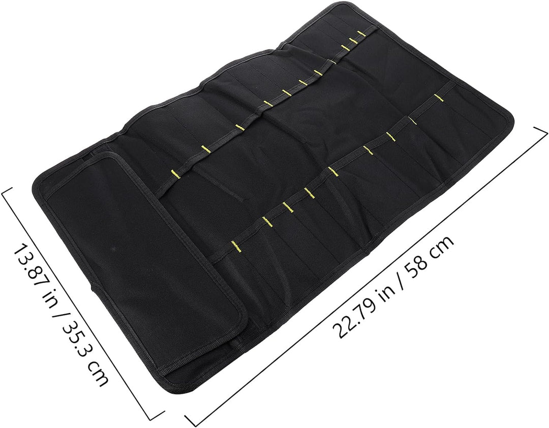 Hemoton Chefs Knife Rolltasche mit 22 Schlitzen, Messer, Besteck, tragbar, für Zuhause, Küchenutensi