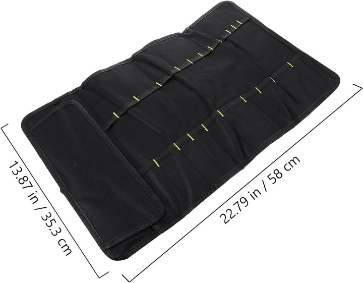 Hemoton Chefs Knife Rolltasche mit 22 Schlitzen, Messer, Besteck, tragbar, für Zuhause, Küchenutensi