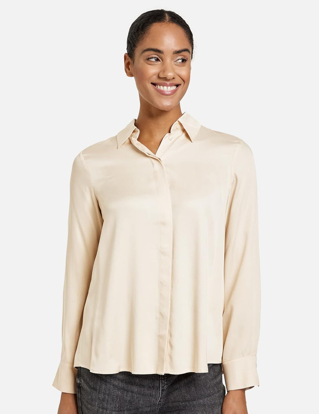 Taifun Damen 260021-11232 Bluse 38 Champagne, 38 Champagne