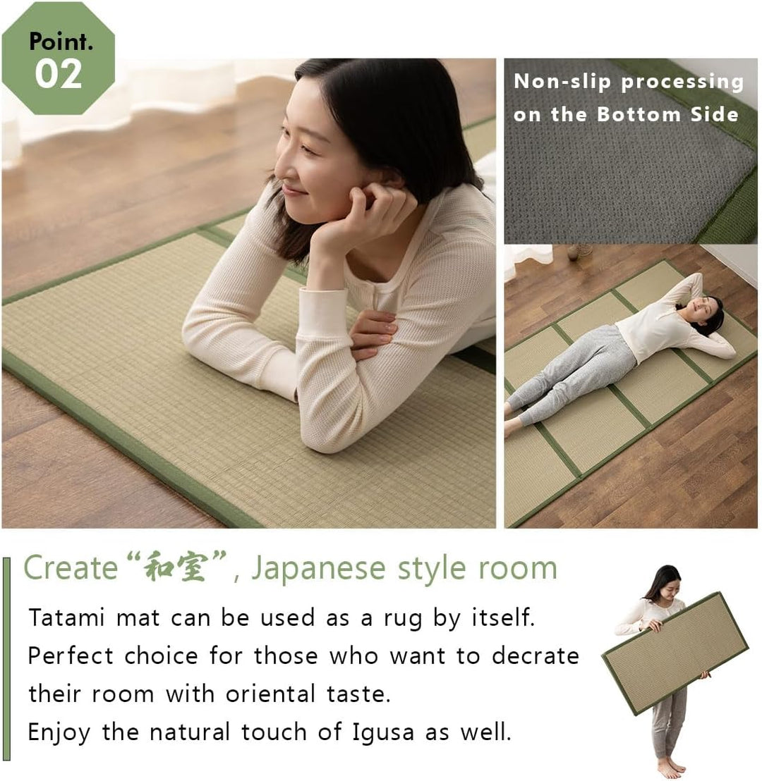EMOOR Japanische Futon Matratze Premium CLASSE 100 x 200 cm und Faltbare Tatami Matte (Igusa Matratz