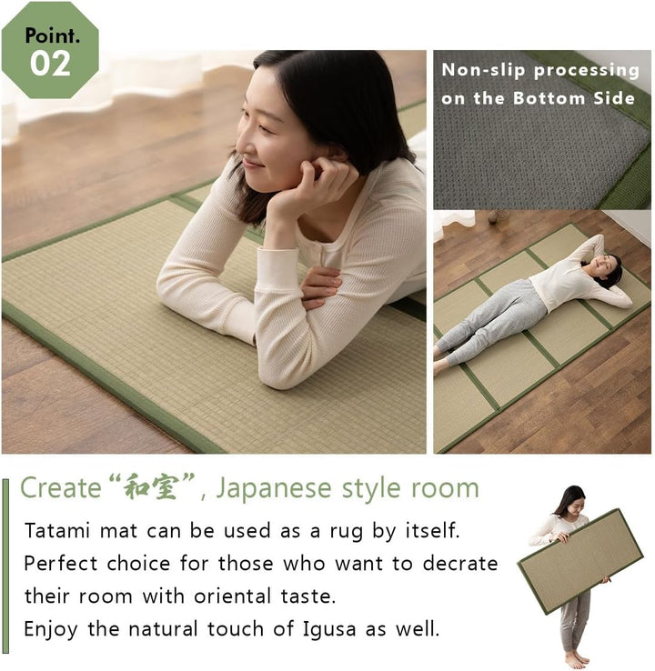 EMOOR Japanische Futon Matratze Premium CLASSE 100 x 200 cm und Faltbare Tatami Matte (Igusa Matratz