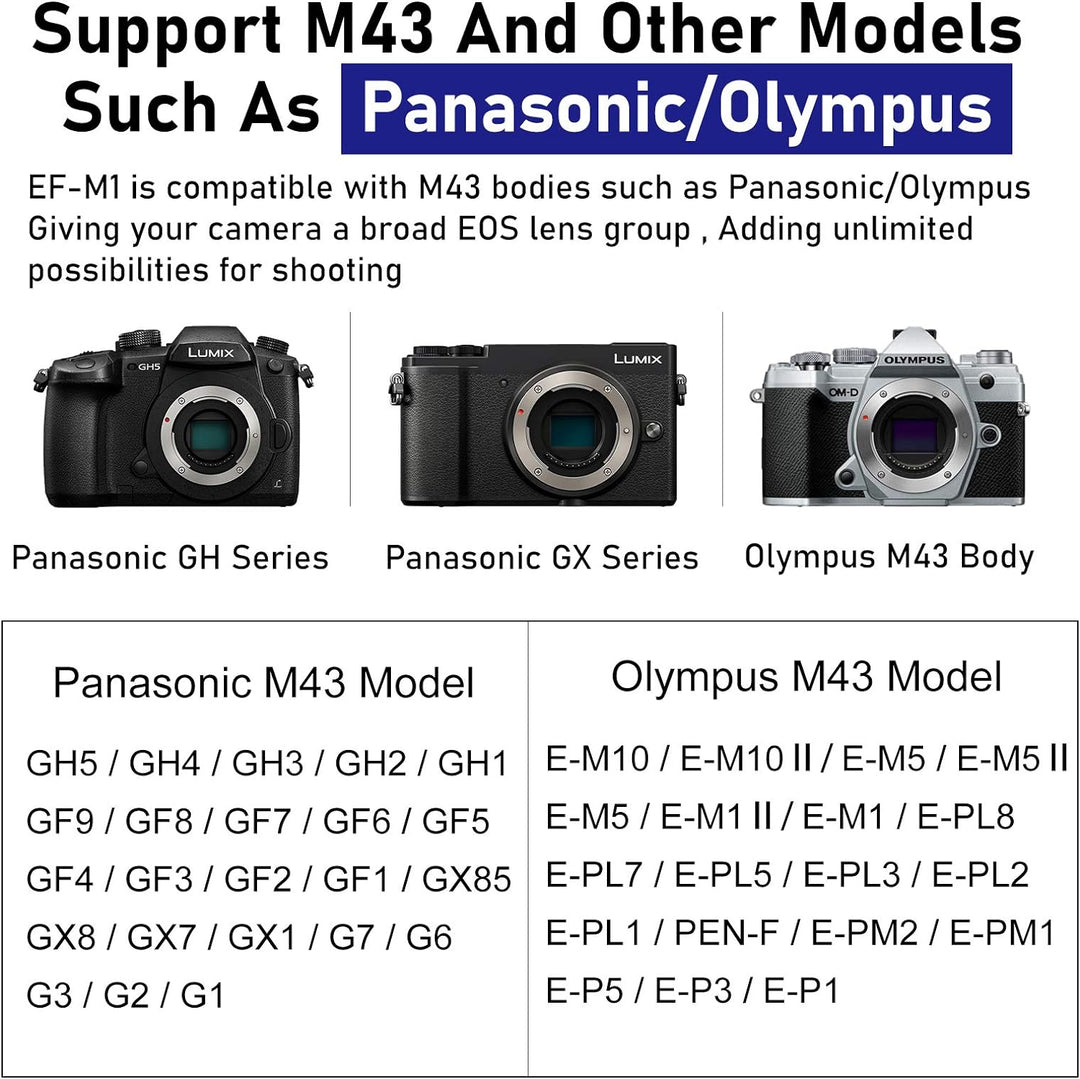 VILTROX EF-M1 Autofokus AF Objektiv Adapter Konverter mit Blendeneinstellung für Canon EF EF EF-S Ob