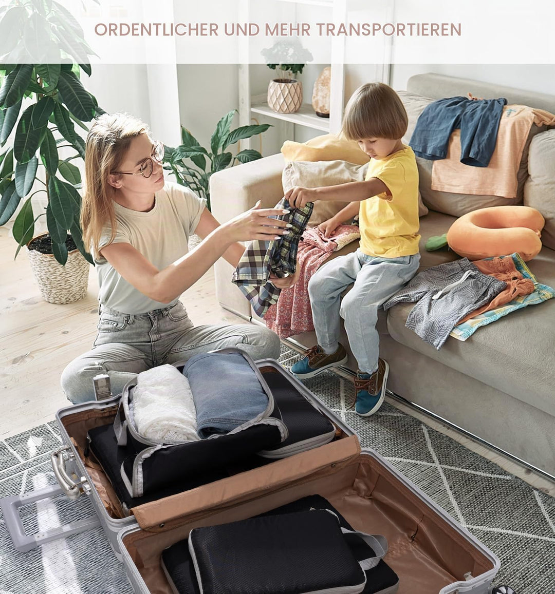 Meowoo Packing Cubes Kompression Koffer Organizer Packwürfel Packtaschen Kleidertaschen Verpackungsw