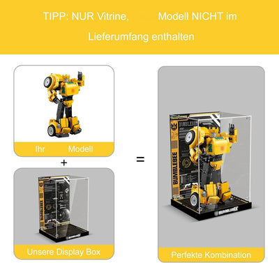 cooldac Acryl-Vitrine kompatibel mit Lego 10338 Bumblebee, Staubdichtes Transparentes HD Backdrop Di