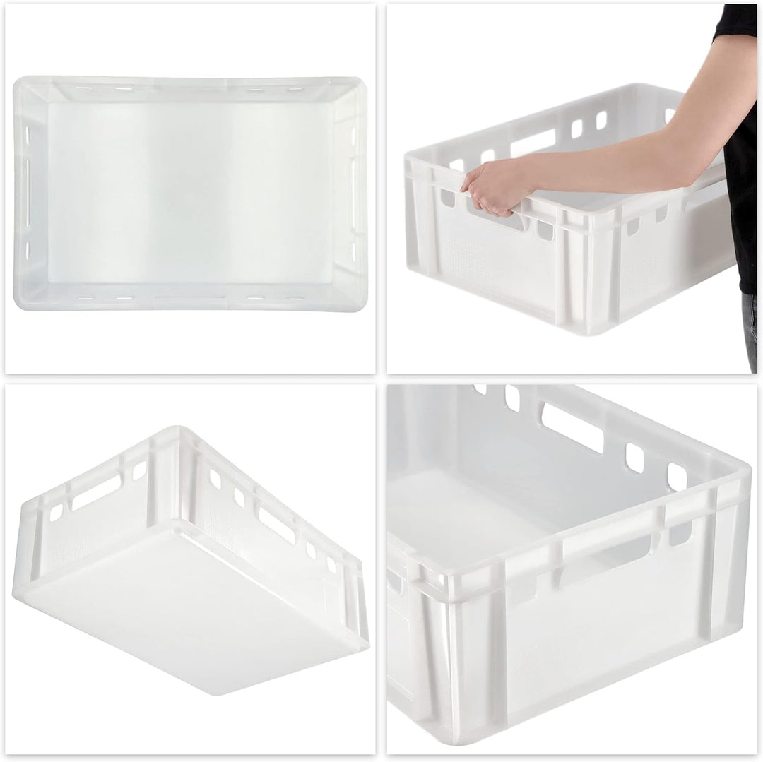 KADAX Fleischbox aus Kunststoff HDPE, Metzgerkiste 60 x 40 cm, E2 Fleischkiste mit bequemen Griffen,